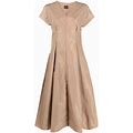 ASPESI - A-Line Short-Sleeve Dress - Women - Polyester - 38 - Brown