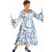 Plus Size 60'S Mama Women's Costume | Decade Costumes | Adult | Womens | Blue/Pink | 1X | FUN Costumes