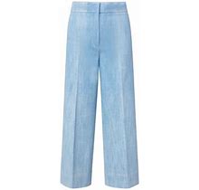 Akris Punto Women's Cheiko Stretch Wide-Leg Crop Jeans - Ice Blue Denim - Size 10