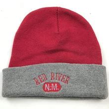 Red River Mexico Beanie Hat Cap Gray Knit Cuffed Stretch Fit Men