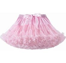 Fimkaul Girls Dresses Soft Fluffy Tutu Skirt Mesh Tutu Bowknot Princess Skirt Dress Baby Clothes Pink