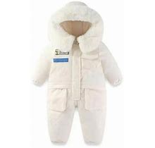 Vedolay Little Girls Clothes Zipper Jumpsuit Solid Long Sleeve Baby Clothing White,110