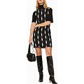 Saunders Collective RTR Design Collective Black Print Sweater Dress