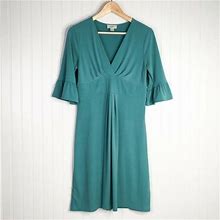 Ann Taylor Loft Dresses | Ann Taylor Loft Womens Faux Wrap Dress Green Surpl | Color: Green | Size: S