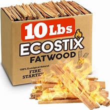 Easygoproducts Approx. 120 Eco-Stix Fatwood Fire Starter Kindling Firewood Sticks - 100% Organic - Firestarter For Wood Stoves, Fireplaces,