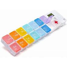 Tureclos Plastic 7 Days Pill Storage Case Weekly Container Portable Holder 14-Grid Daily Supplement Box Carrier Organizer