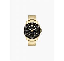 Armani Exchange - Chronograph Gold-Tone Stainless Steel Watch, 95% Stainless Steel 3% Crystal 2% Aluminum, Gold, Size: Onesize