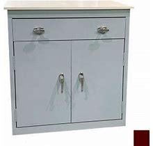 Steel Cabinets USA Counter Height Cabinet With Drawer & Laminate Top, 36"W X 18"D X 42"H, Wine Red