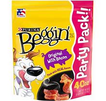 Purina Beggin' Strips Dog Treats Original With Bacon Flavor Dog Chews Snacks, 40 Oz Pouch