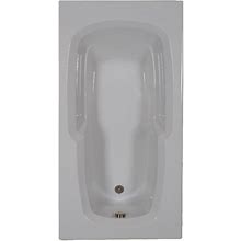 Comfortflo 60 in. Acrylic Reversible Drain Rectangular Alcove Soaking Bathtub In White 6036S-A White ,