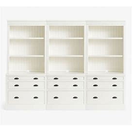 Aubrey 108' Bookcase With Cabinets, Dutch White | Pottery Barn