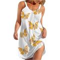 Honhuzh Women Summer Dresses 2022, Casual Sleeveless Cartoon Print Swing Dress Loose Beach Sun Dress