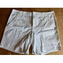 NWT Anthropologie Sanctuary Clothing ""Peace"" Solid White Khaki Shorts Size 30 B1