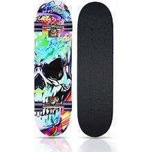 Skateboards For Beginners Kids Boys Girls And Adults,31''X8'', 7-Layer