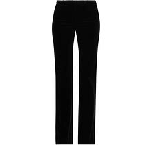 Etro Women's Black Velvet Low-Rise Boot-Cut Pants