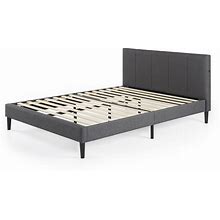 Zinus Platform Bed With Upholstered Headboard And USB Port | Queen | Maddon | Gray