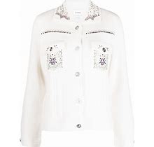 Barrie - Crystal-Embellished Denim Jacket - Women - Cotton/Cashmere - S - White