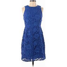 J.Crew Casual Dress High Neck Sleeveless: Blue Print Dresses - Women's Size 2 Petite