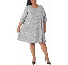 Signature By Robbie Bee Womens Plus Knit Long Sleeves Shift Dress