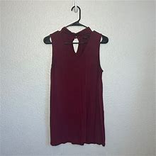 Cupio Tops | Cupio Size L Burgundy Dress Tank Top | Color: Red | Size: L
