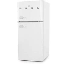 COMMERCIAL COOL 4.5 Cu. Ft. Refrigerator W/ True Freezer, Vintage Style Refrigerator, Retro Fridge W/ 2 Slide-Out Shelves In White | Wayfair
