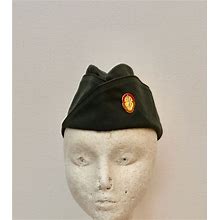 Vintage U.S. ARMY Dark Green Women's GARRISON Wool Hat Cap Dated 1995