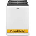 4.7 Cu. Ft. Top Load Washer With Agitator, Adaptive Wash Technology, Quick Wash Cycle And Pretreat Station In White