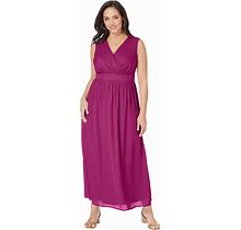 Plus Size Women's Surplice Maxi Dress By Jessica London In Raspberry (Size 18 W)