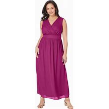 Plus Size Women's Surplice Maxi Dress By Jessica London In Raspberry (Size 16 W)