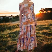 Anthropologie Dresses | Like New Anthropologie Abel The Label Summer Romance Maxi Tiered Floral Dress | Color: Red | Size: M