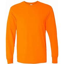 Gildan Heavy Cotton Long-Sleeve Tee (Size: Adult XL, Color: Safety Orange)