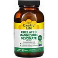 2 X Country Life, Chelated Magnesium Glycinate, 400 Mg, 90 Tablets