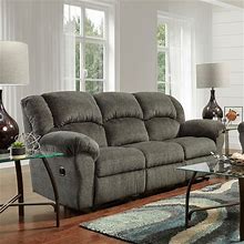 Roundhill Furniture Dual Reclining Microfiber Reclining Sofa, Allure Grey - Charcoal
