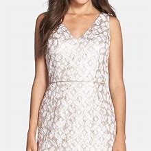 Adrianna Papell Dresses | Adrianna Papell "Hailey" Sequin Lace Sheath Dress | Color: Silver | Size: 8