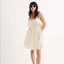 Madewell Dresses | Madewell Embroidered Apron Ruffle Mini Dress | Color: White | Size: 6