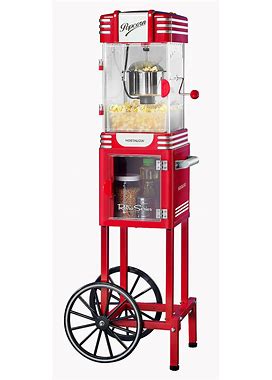 Nostalgia 2.5 Oz. 47 Retro Popcorn Cart Kettle ,Red