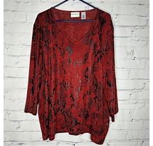Alfred Dunner Size 3XL Red Top - Women | Color: Red | Size: 3XL