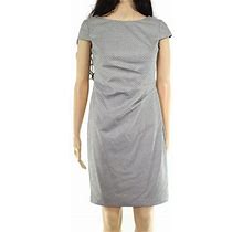 Ralph Lauren Women's Houndstooth Cap Sleeve Dress Gray Size 12 Petite