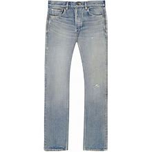 SAINT LAURENT Distressed Slim Jeans Melrose Blue