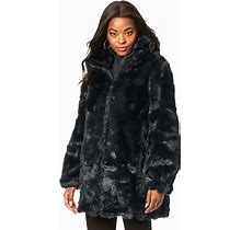 Roaman's Women's Plus Size Short Faux-Fur Coat