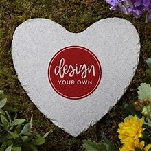 Design Your Own Personalized Heart Garden Stone- White