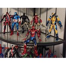 Sentinel Marvel Fighting Armor Wolverine, Spiderman Lot Of 6 Action Figure 6
