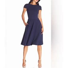 Dress The Population Dresses | Nwt Dress The Population Livia Fit & Flare Dress In Midnight Blue Sz S | Color: Blue | Size: S
