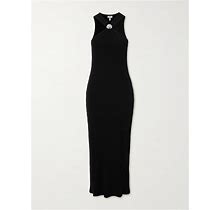 Loewe Embellished Ribbed Cotton-Jersey Midi Dress - Women - Black Dresses - L