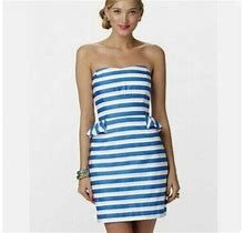 Lilly Pulitzer Maybell Worth Blue Striped Strapless Mini Dress Size 00