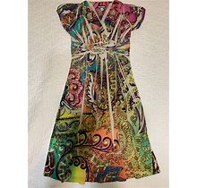 Sleeveless Multi-Colored Dress, Size Small