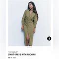 Zara Dresses | Zara Shirt Dress With Ruching | Color: Green | Size: Xl