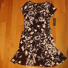 Lauren Ralph Lauren Dresses | Nwt Lauren Ralph Lauren Black & White Floral Flounce Hem Belted Dress Size L | Color: Black/White | Size: L