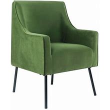 Homepop 20.9" Seat Height Modern Velvet Accent Chair In Green