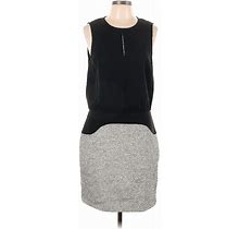 Collective Clothing Casual Dress - Sheath Keyhole Sleeveless: Black Print Dresses - Women's Size 10